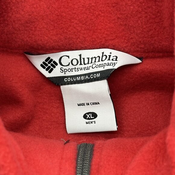 Columbia Men's Size XL Red Fleece & Gray Color-Block Pocket Full Zip Jacket NWT - Picture 5 of 11